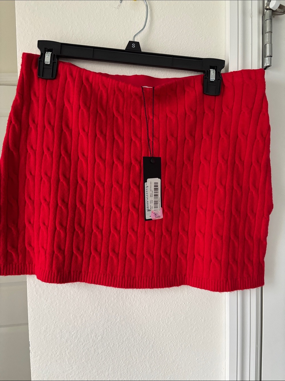 Gianni Bini Red Cable Knit Mini Skirt
